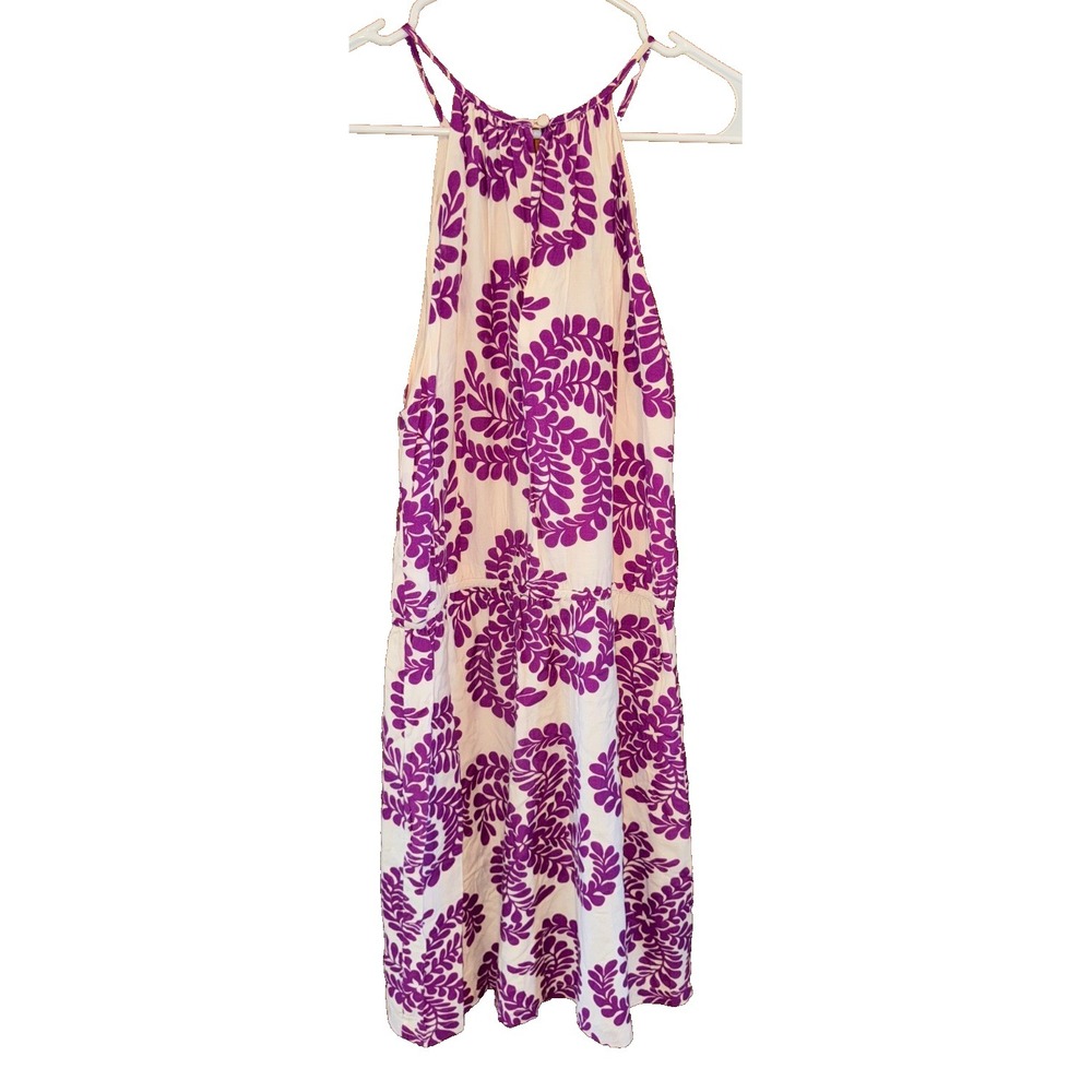 Antonio Melani Womens size 12 midi Alexa Dress purple Floral sleeveless tropical - Picture 6 of 7